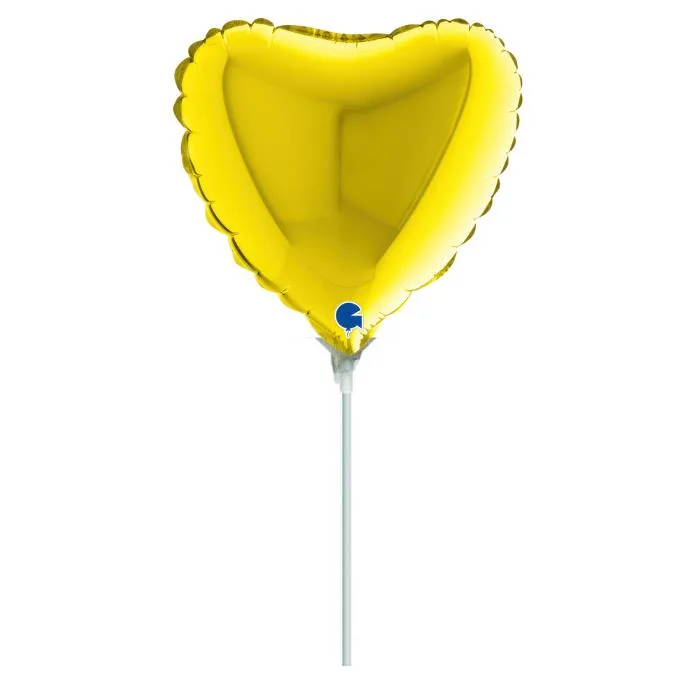 10" Mini Shape Μπαλόνι Κίτρινη Καρδιά