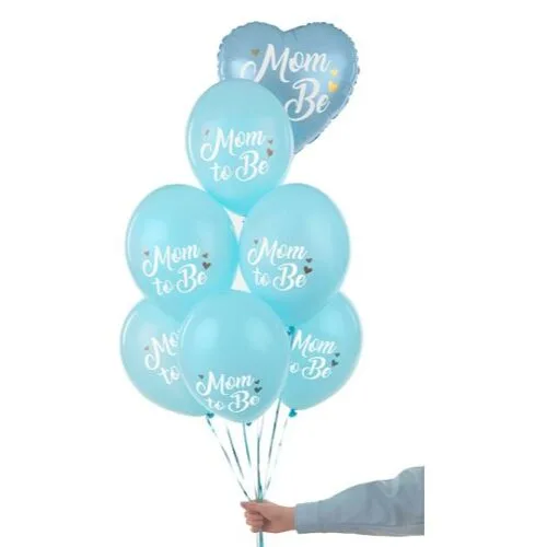 Σετ γαλάζια μπαλόνια "Mom to Be" (6 τεμ)