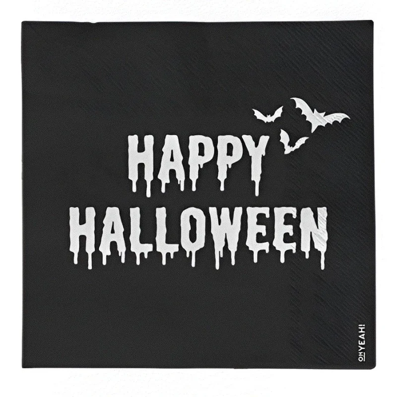 Μαύρες Χαρτοπετσέτες - Happy Halloween (20 τεμ)
