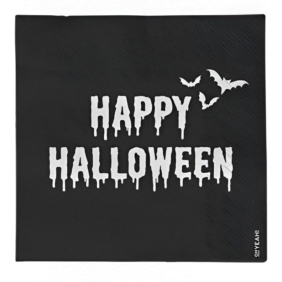 Μαύρες Χαρτοπετσέτες - Happy Halloween (20 τεμ)