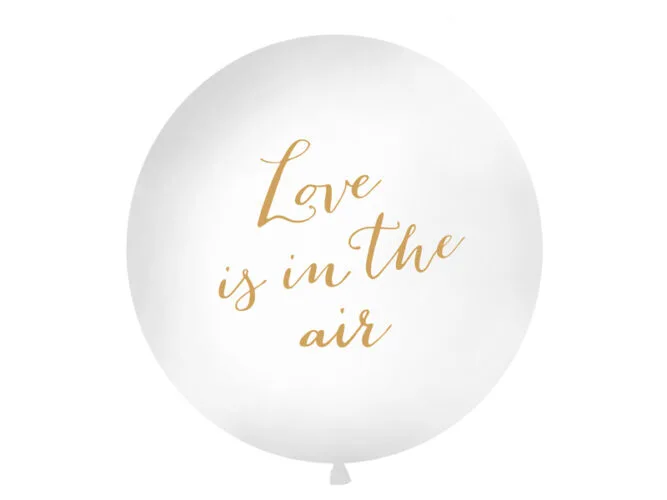 Μπαλόνι Άσπρο με χρυσά γράμματα "Love is in the Air" 1 μέτρο