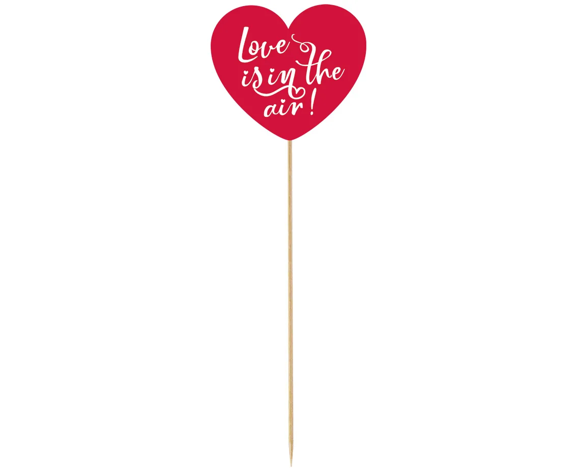 Topper τούρτας καρδιά "Love is in the air"