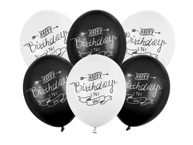 Σετ μπαλόνια Happy Birthday μπάνερ (6 τεμ)