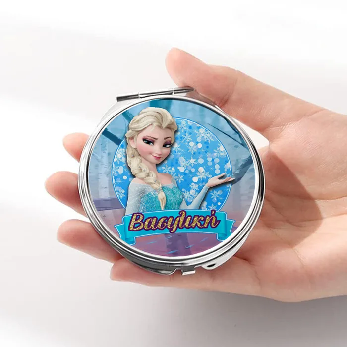 Καθρεφτάκι Frozen Elsa Ασημί Στρογγυλό