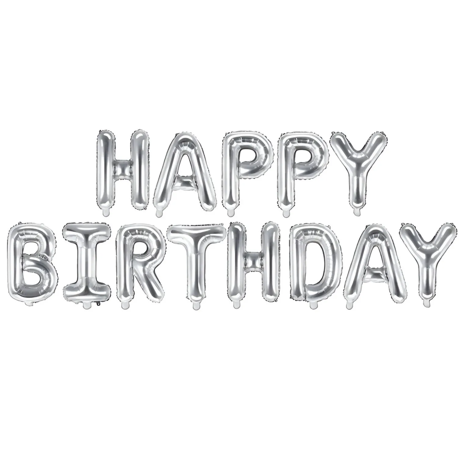 Σετ Μπαλόνια Γενεθλίων -"Happy Birthday" Ασημί (13 τεμ)