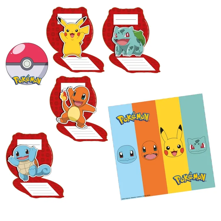 Προσκλήσεις πάρτυ Pokemon παρέα (8 τεμ)