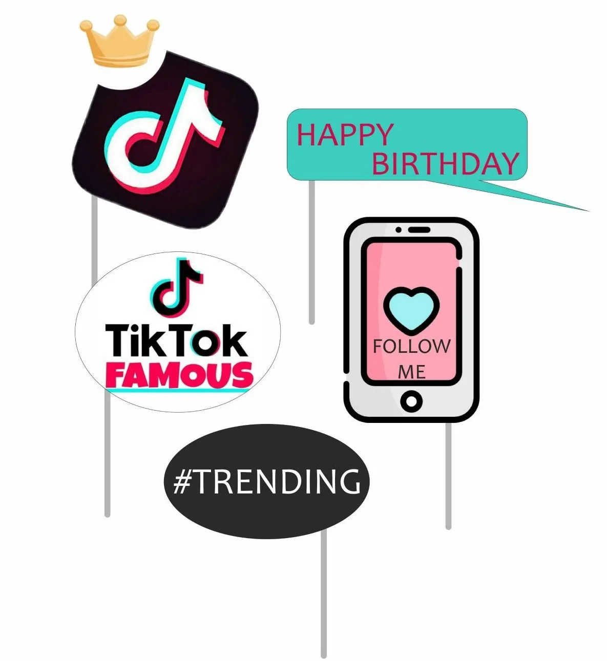 Στικάκια PhotoBooth Tik Tok (5 τεμ)