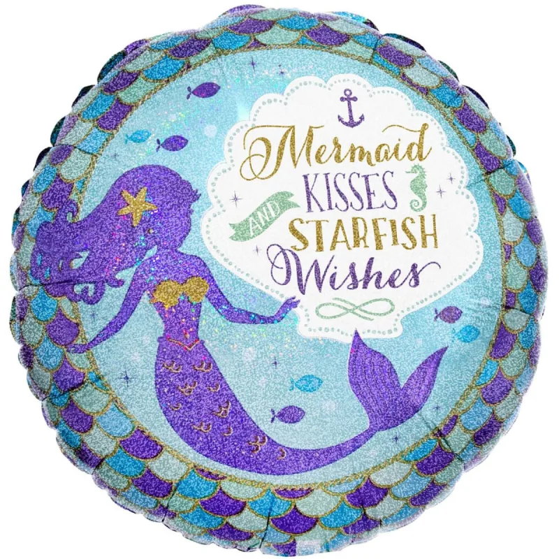 18" Μπαλόνι Mermaid Wishes &amp; Kisses