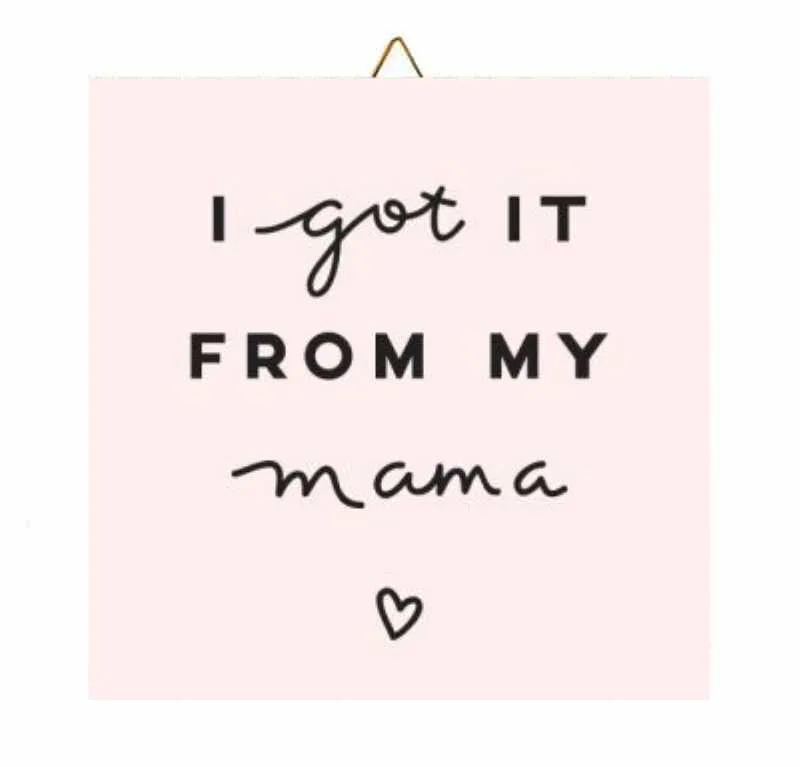 Ξύλινο καδράκι "Got it from My Mama"