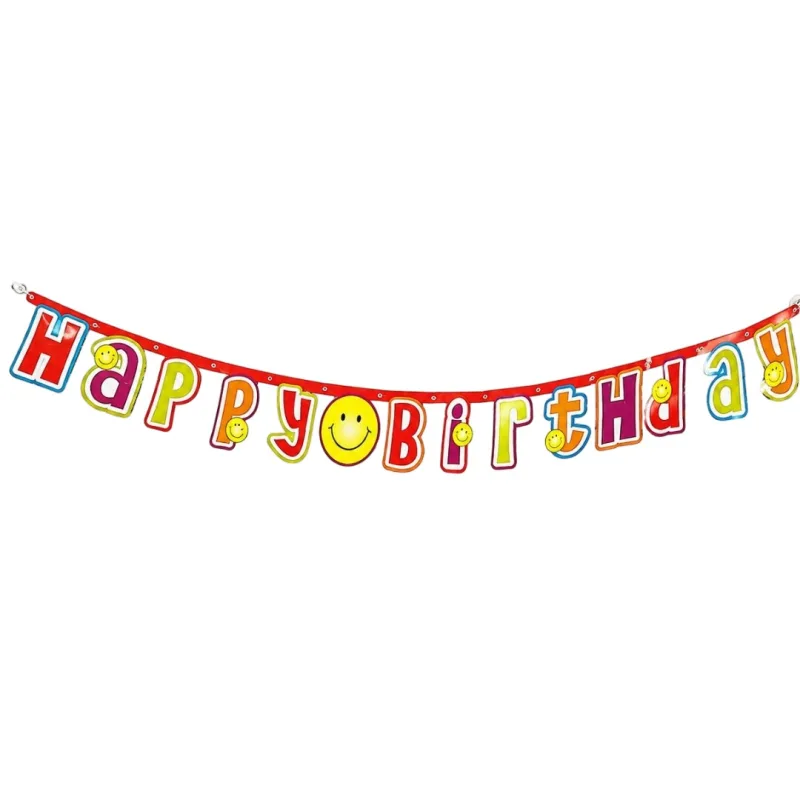 Γιρλάντα Happy Birthday - Smiley Face (185cm)
