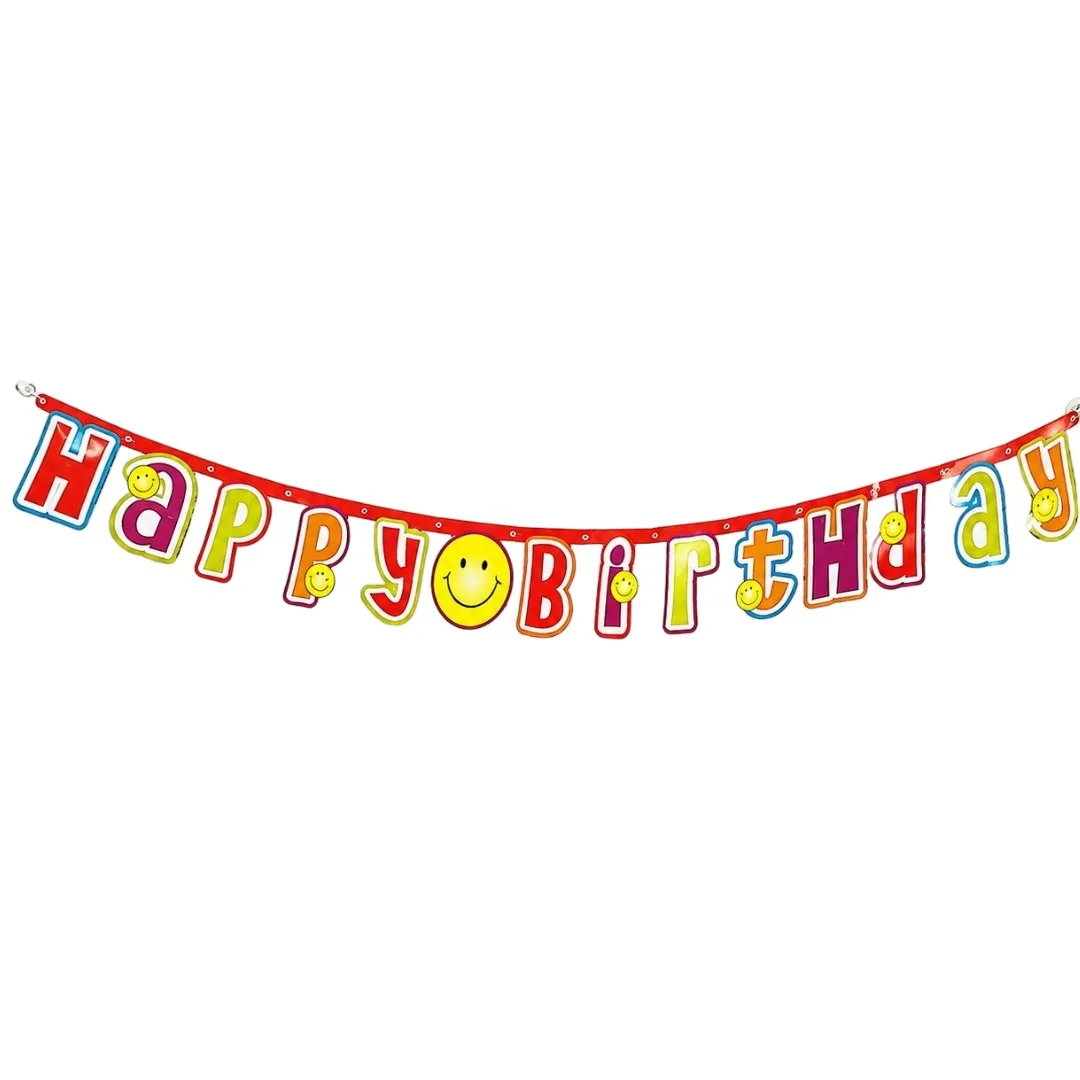 Γιρλάντα Happy Birthday - Smiley Face (185cm)