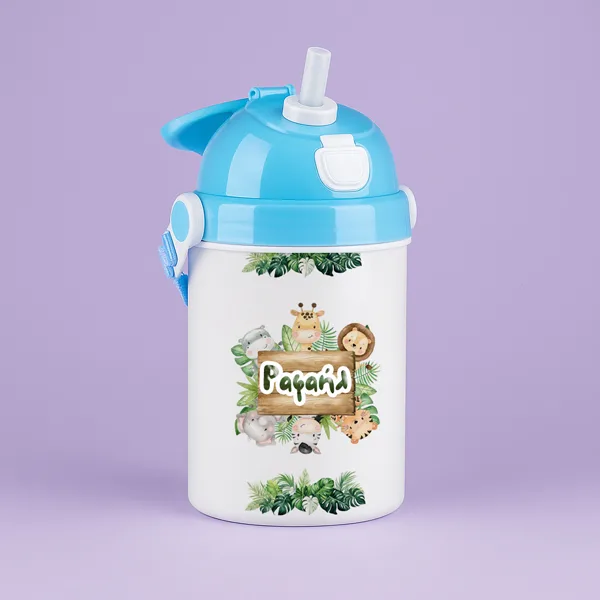 Παιδικό Παγούρι - Ζώα Της Ζούγκλας Μπλε 400ml