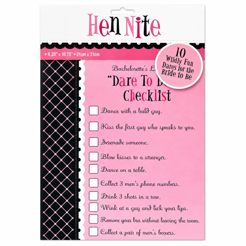 Παιχνίδι "Dare to do it Checklist" για Bachelor party