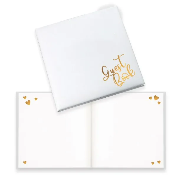 Βιβλίο Ευχών "Guest Book" με χρυσά γράμματα