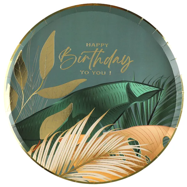 Πιάτα Ζούγκλα " Happy Birthday to you" (10 τεμ)