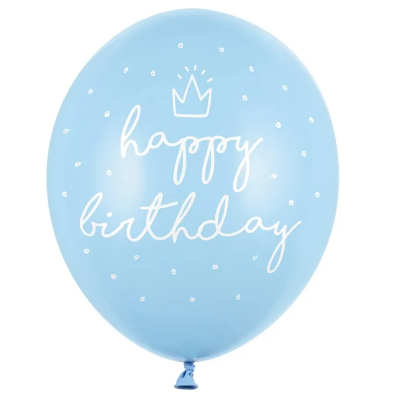 Σετ Μπαλόνια Happy Birthday γαλάζιο (6 τεμ)