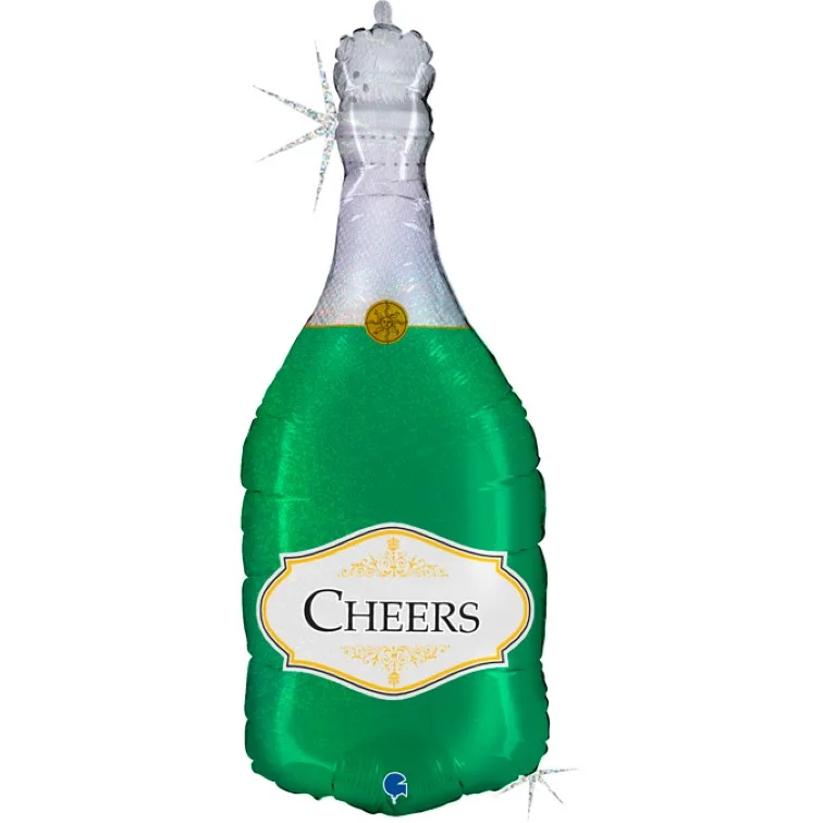 36" Μπαλόνι πράσινο Μπουκάλι Σαμπάνιας Cheers