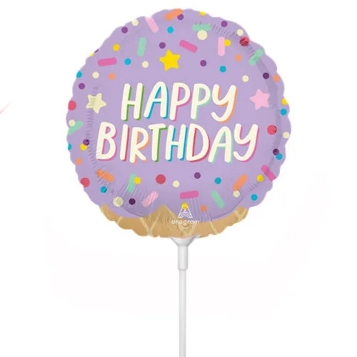 9″ Mini Shape Μπαλόνι Παγωτό ''Happy Birthday''
