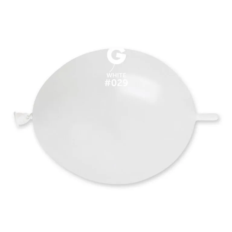 6″ Άσπρο μπαλόνι Link-O-Loons με ουρίτσα (100 τεμ)