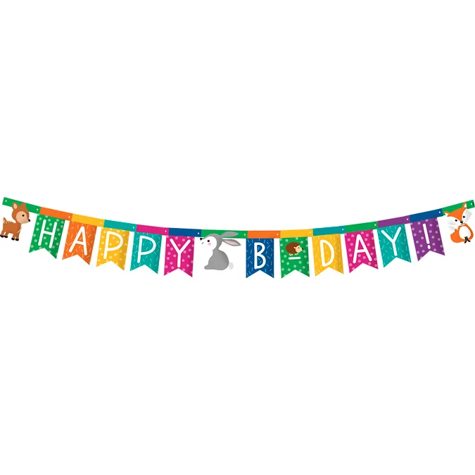 Γιρλάντα Happy Birthday Woodland 2m