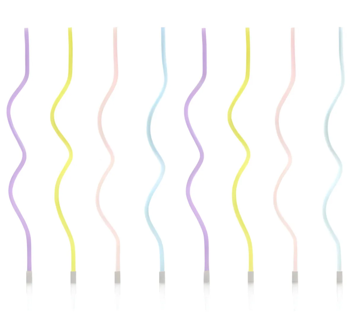 Πολύχρωμα Ψηλά Κεράκια Curl (8 τεμ)