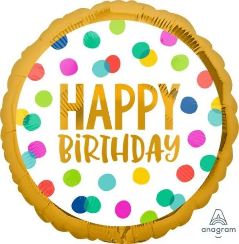 17" Μπαλόνι Happy Birthday Πουά