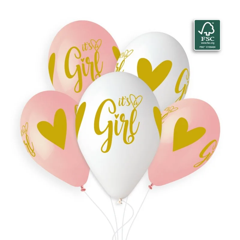 Σετ Μπαλόνια It’s A Girl Χρυσή Εκτύπωση (5 τεμ)