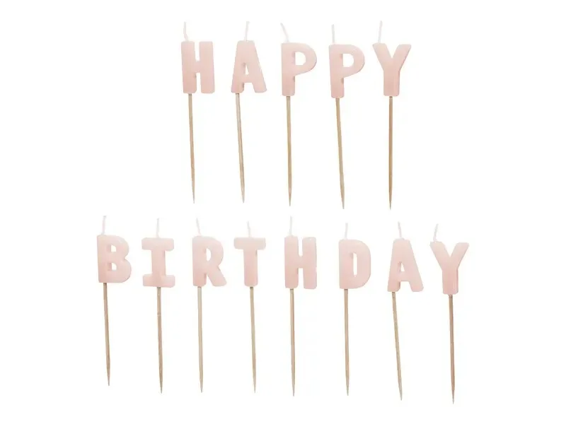 Ροζ Κεράκια Happy Birthday