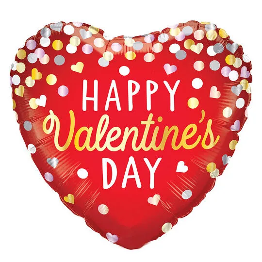 18" Μπαλόνι κόκκινη καρδιά Happy Valentines Day