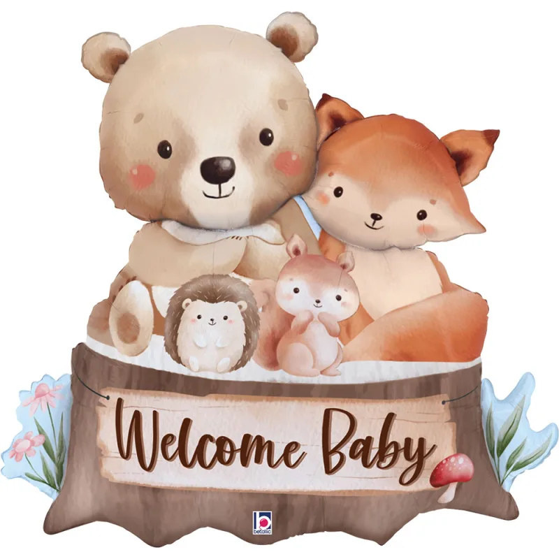 34” Μπαλόνι Welcome Baby – Ζωάκια του Δάσους