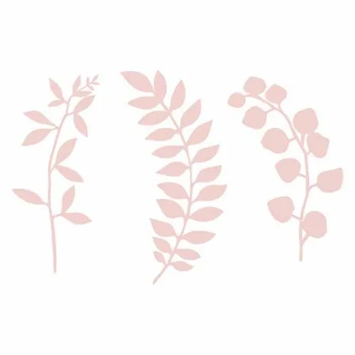 Ροζ Διακοσμητικά κλαδιά με φύλλα (9 τεμ)
