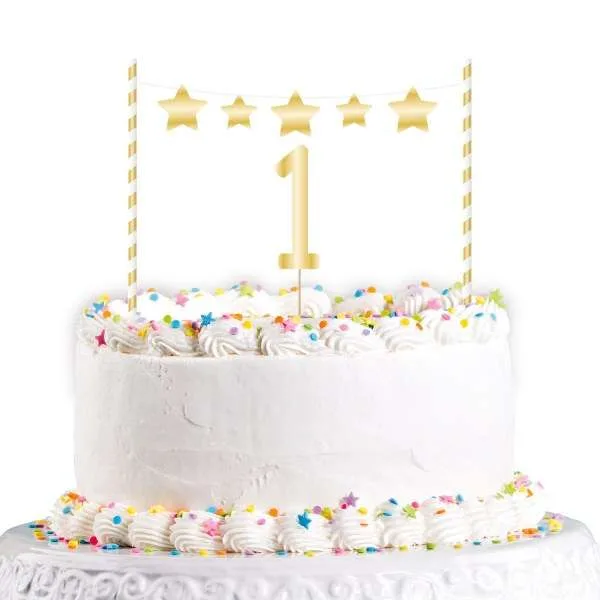 Topper Τούρτας 1st Birthday Χρυσό