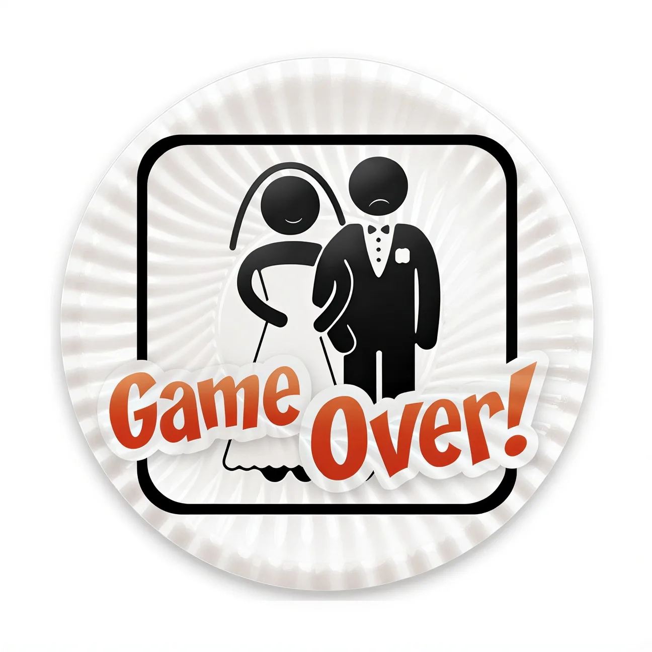 Χάρτινα Πιάτα Νύφη &amp; Γαμπρός - Game Over (8 τεμ)