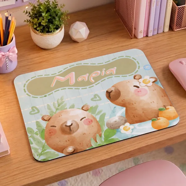 Mouse Pad Gaming - Cute Capybara με Όνομα