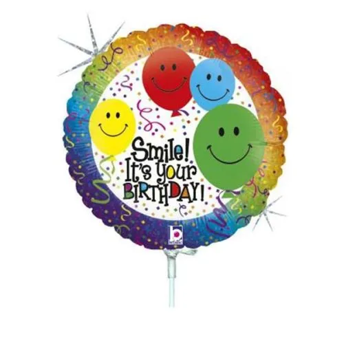 9" Mini Shape Μπαλόνι 'Smile It's your birthday'