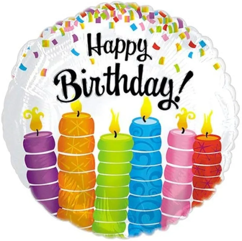 18" Μπαλόνι Happy Birthday Κεράκια