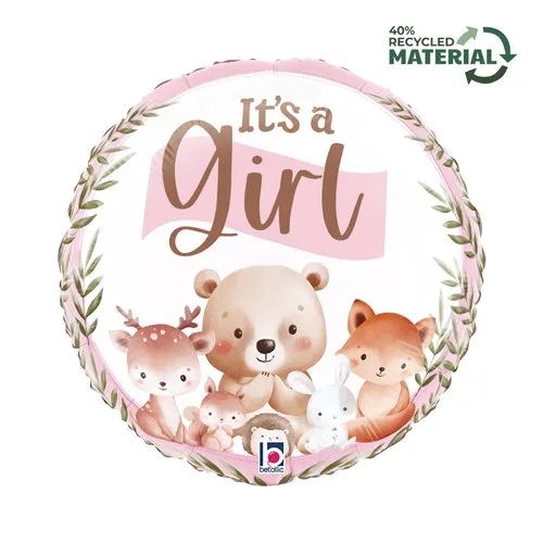 18" Μπαλόνι It's a Girl - Ζωάκια του Δάσους