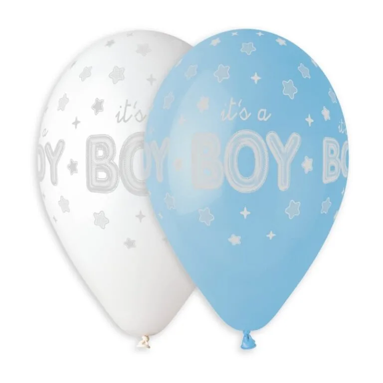 13" Μπαλόνι "It's a boy" ασημί αστέρια (25 τεμ)