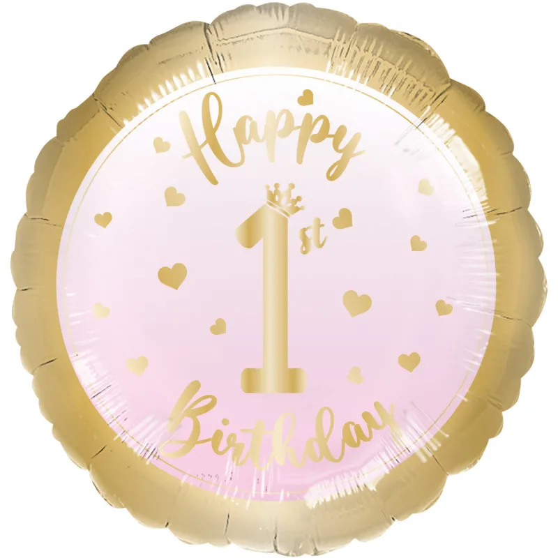 18″ Μπαλόνι Ροζ Χρυσό – 1st Birthday Girl