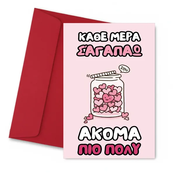 Κάρτα Αγάπης κάθε μέρα σ αγαπώ ακόμα πιο πολύ