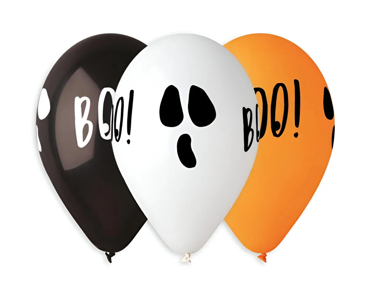Λάτεξ μπαλόνια Halloween - Φαντάσματα Boo (5 τεμ)