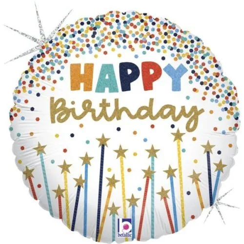 18'' Μπαλόνι Happy Birthday Κεράκια