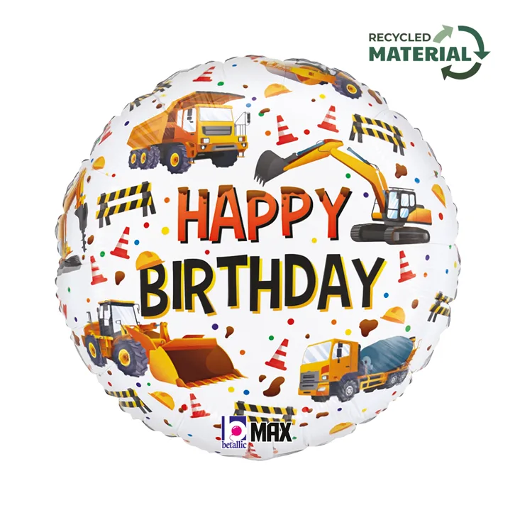 18" Μπαλόνι Construction Happy Birthday