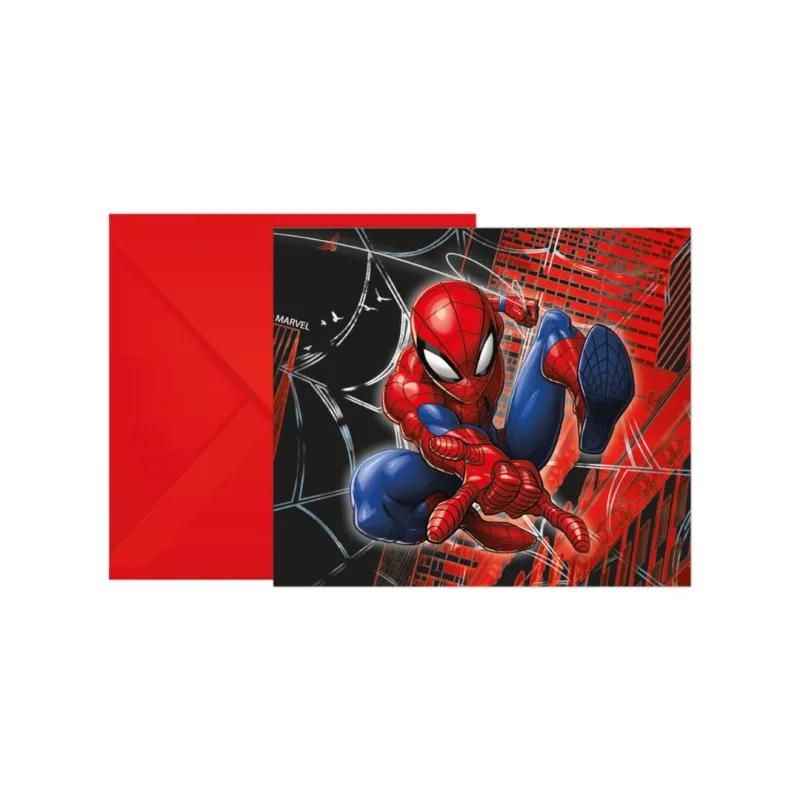 Προσκλήσεις πάρτυ Spiderman- World of Web (6 τεμ)