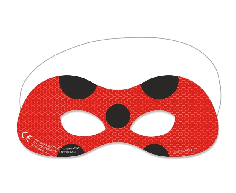 Χάρτινη Μάσκα Miraculous LadyBug (6 τεμ)