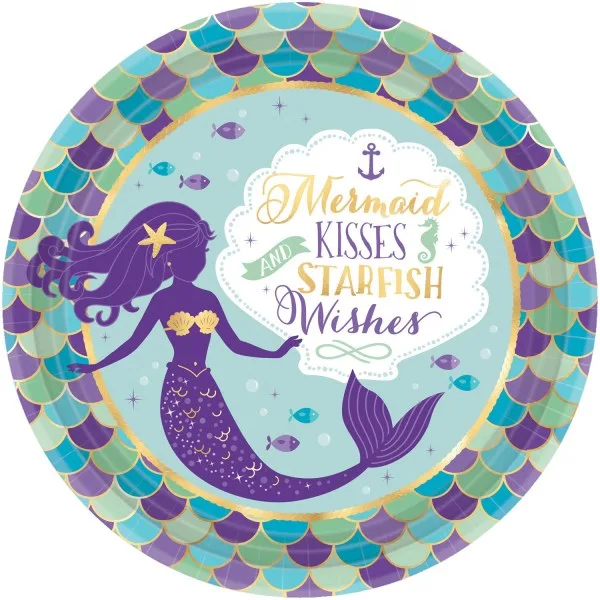 Πιάτα πάρτυ Mermaid Wishes (8 τεμ)