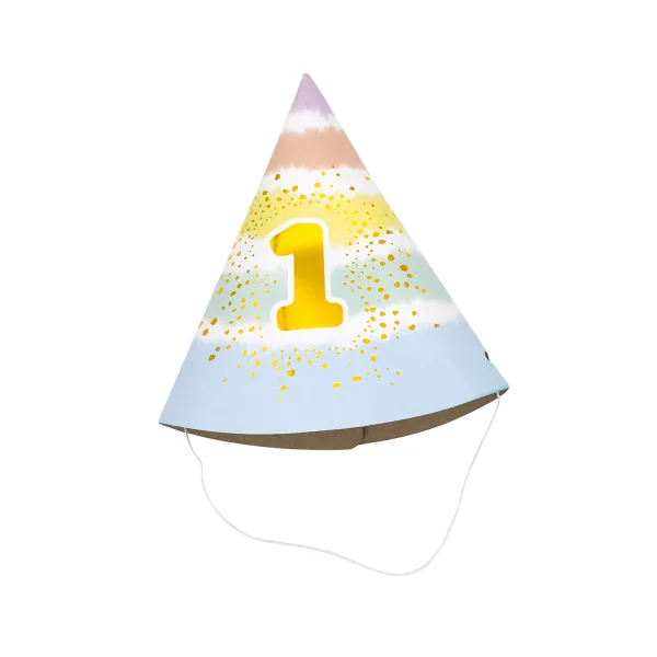Καπελάκια πάρτυ 1st Birthday - Rainbow (1 τεμ)
