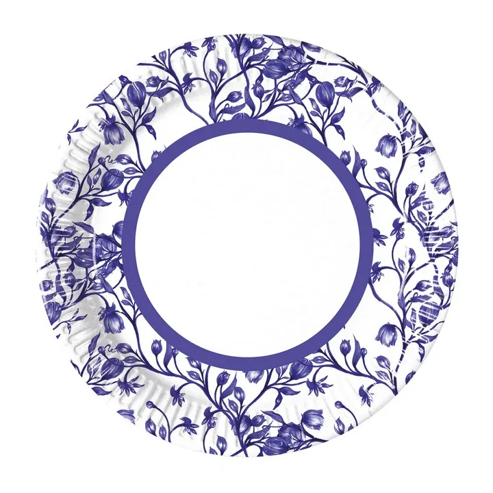 Χάρτινα Πιάτα Blue Porcelain (8 τεμ)