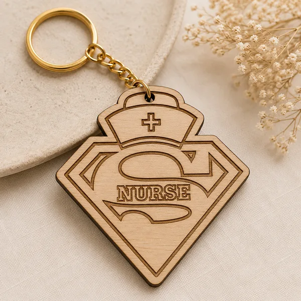 Ξύλινο Μπρελόκ - Super Nurse