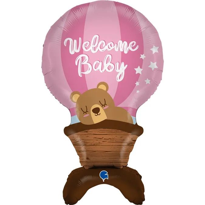 Μπαλόνι Αερόστατο &amp; Αρκουδάκι Welcome Baby Girl- The Standups
